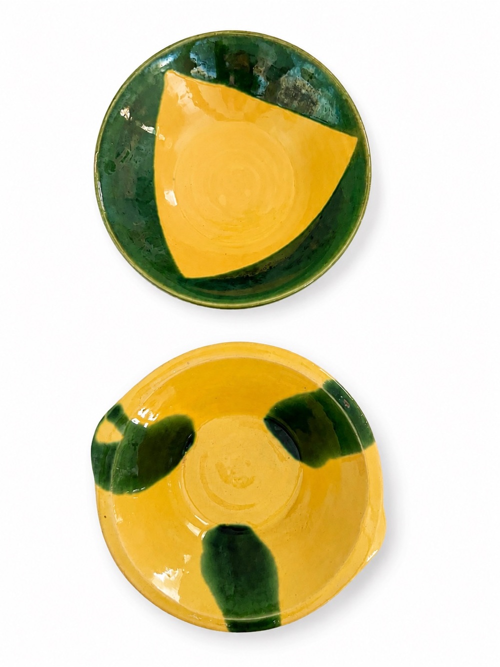 Set of 2 Vintage Hand-painted Spanish Ceramic Dip Bowls - Home Entertaining